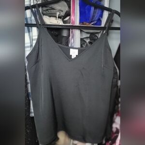 A New Day ● Black Camisole V-Neck ●  Adjustable Spaghetti Straps ● BNWOT